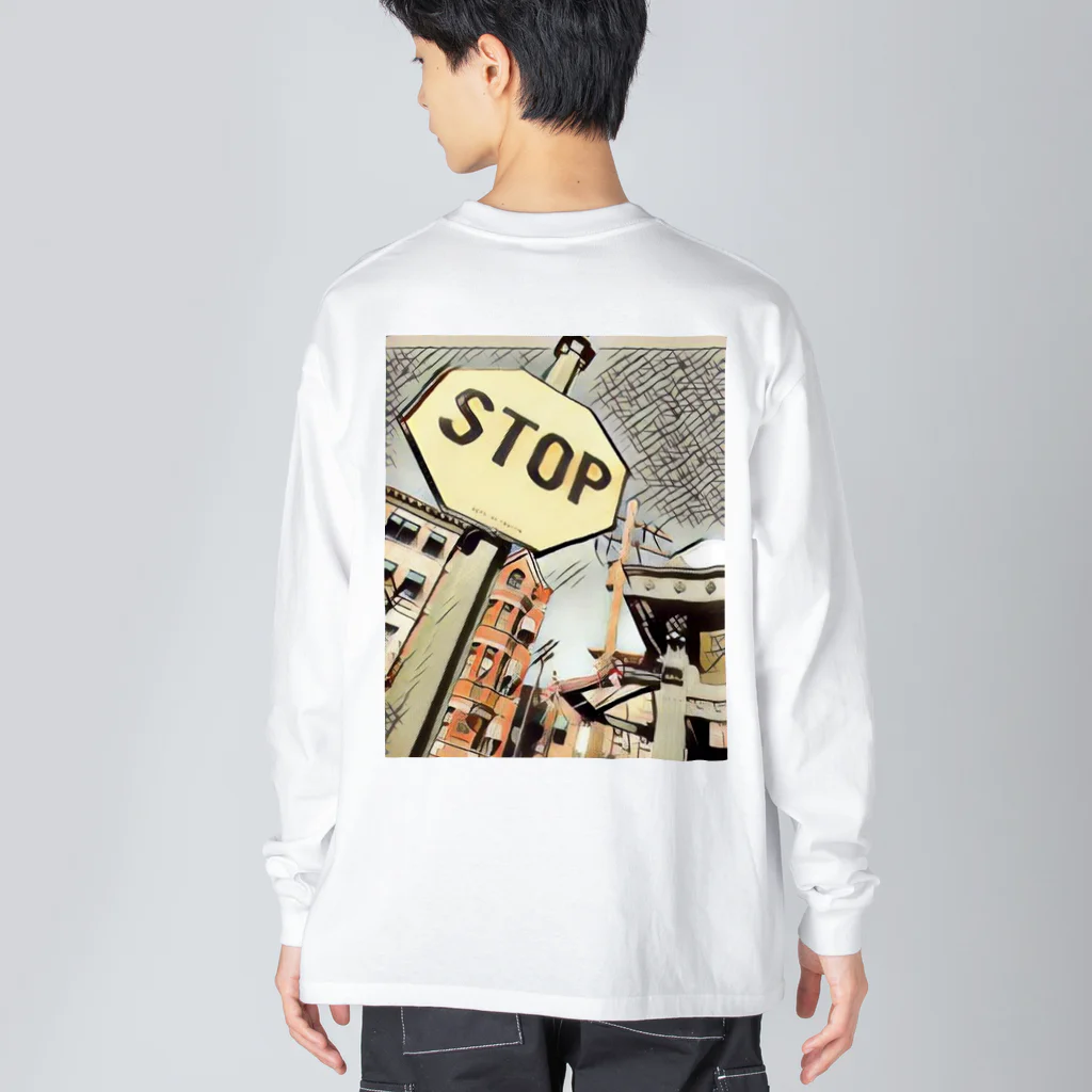 八朔のSTOP Big Long Sleeve T-Shirt