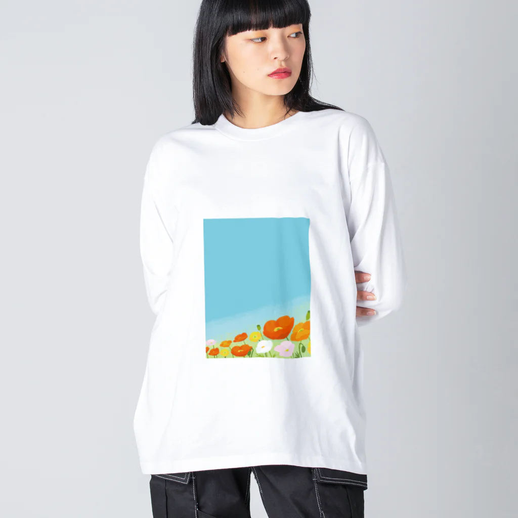 はっちゃんの空とポピー Big Long Sleeve T-Shirt