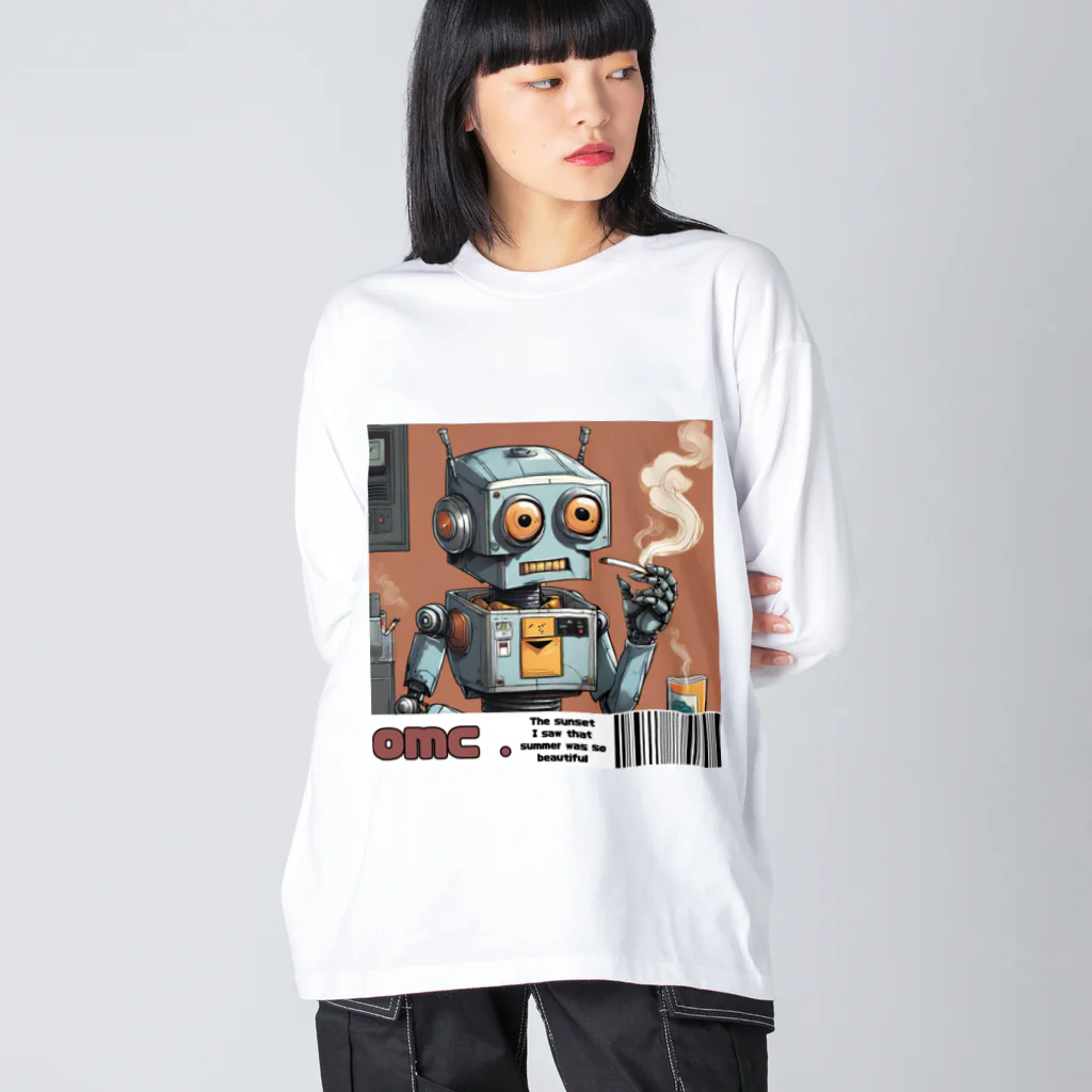 おもちショップの一服ロボくん Big Long Sleeve T-Shirt