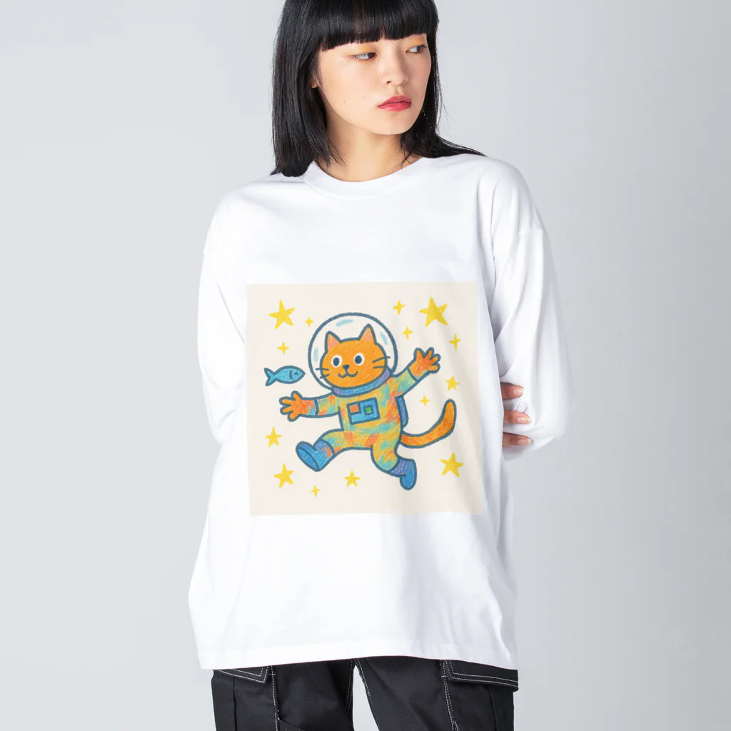 じゅうしまつの宇宙猫の冒険 Big Long Sleeve T-Shirt