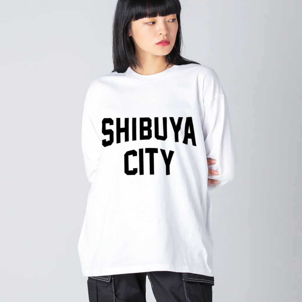 JIMOTOE Wear Local Japanの渋谷区 SHIBUYA WARD ロゴブラック Big Long Sleeve T-Shirt