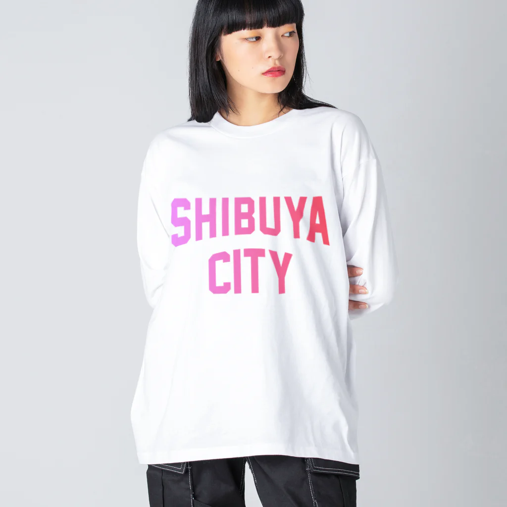 JIMOTOE Wear Local Japanの渋谷区 SHIBUYA WARD ロゴピンク Big Long Sleeve T-Shirt