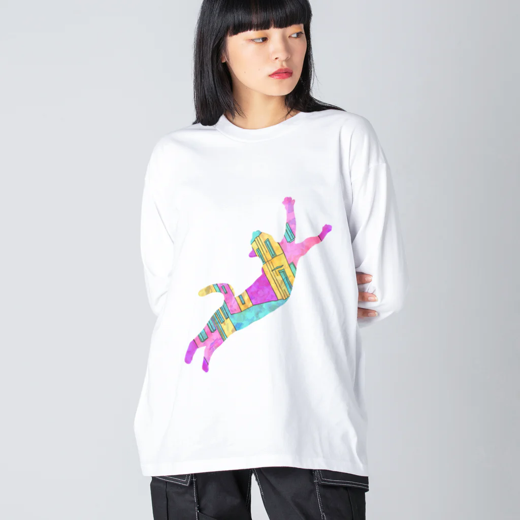 ねこや Ryoko -猫屋 りょうこ-のねこ　おどるおどる Big Long Sleeve T-Shirt