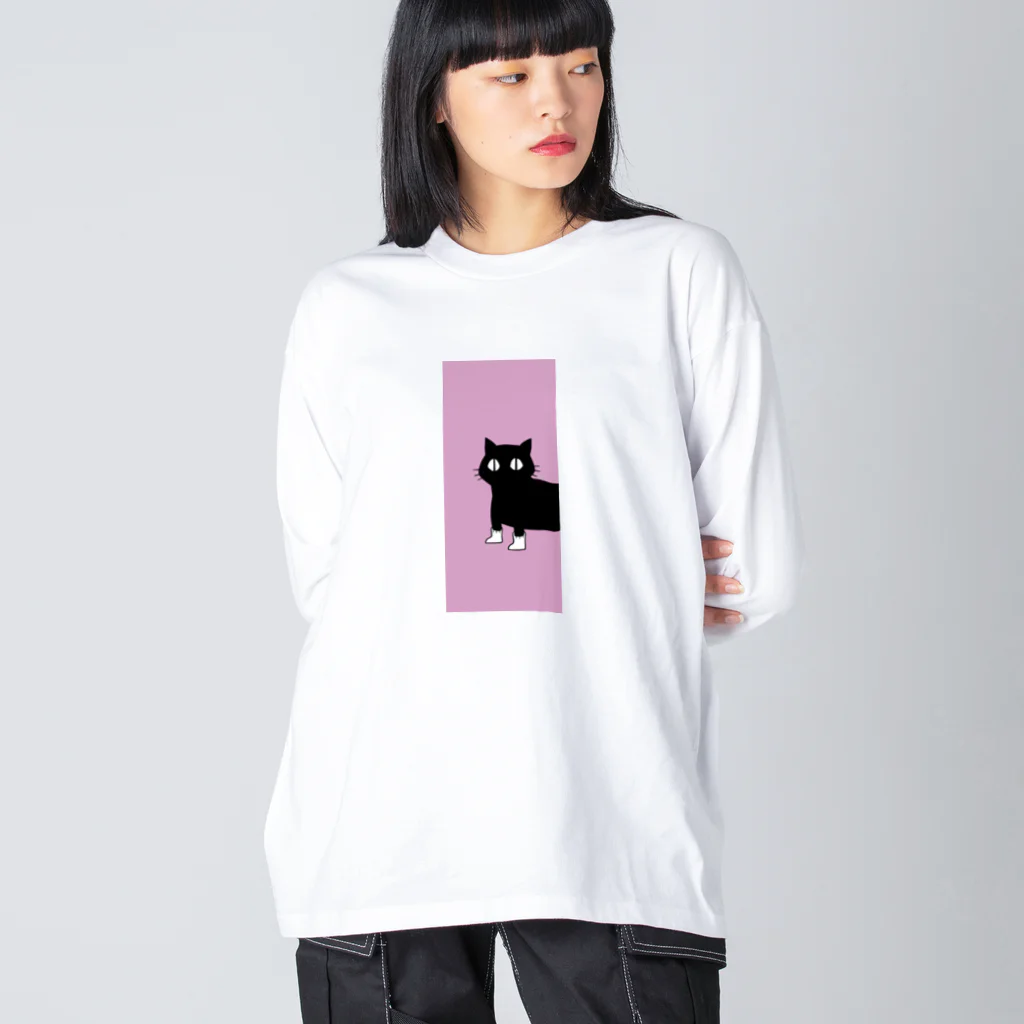 まろ屋のくつ下をはいたネコが玄関で Big Long Sleeve T-Shirt