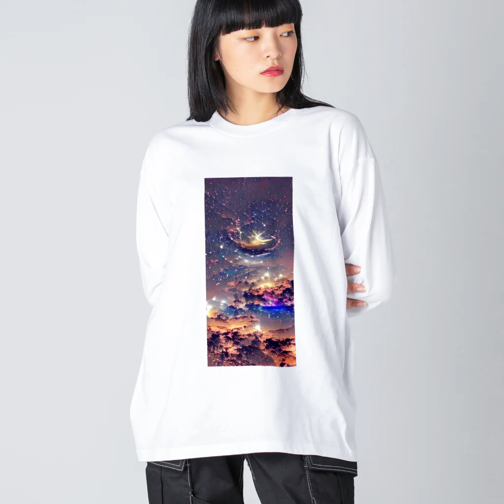 蒼い狐のAIの描いた宇宙 Big Long Sleeve T-Shirt