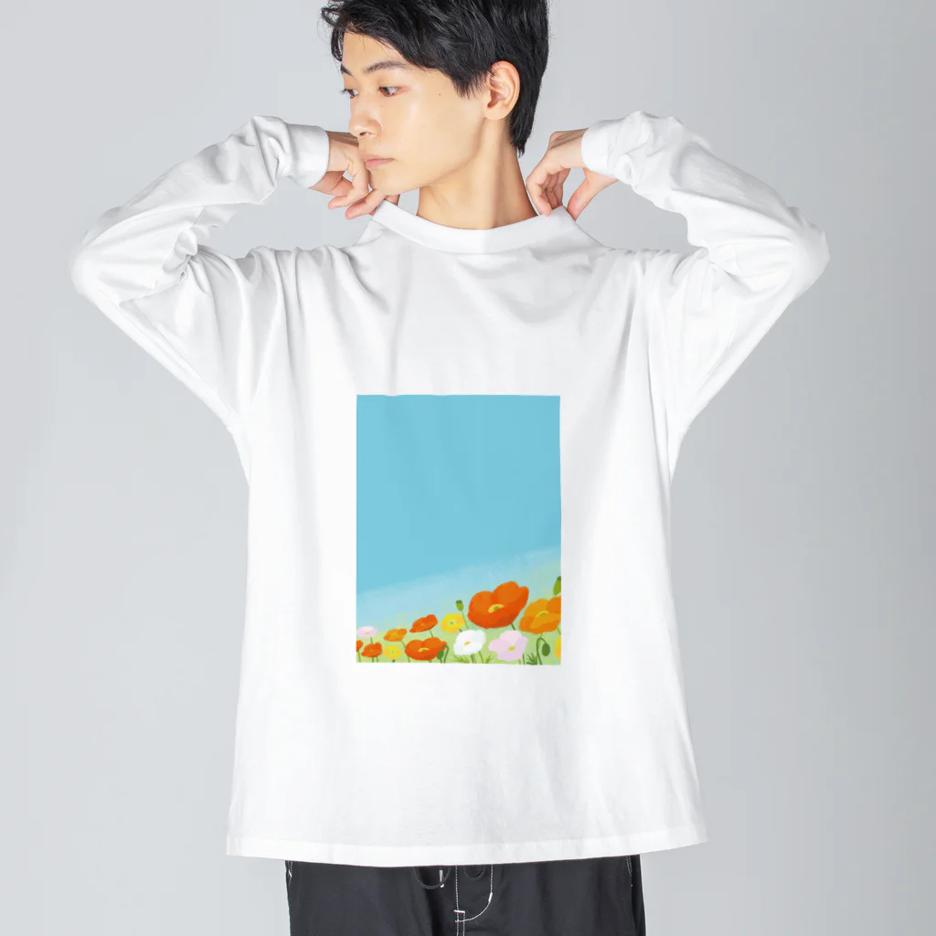 はっちゃんの空とポピー Big Long Sleeve T-Shirt