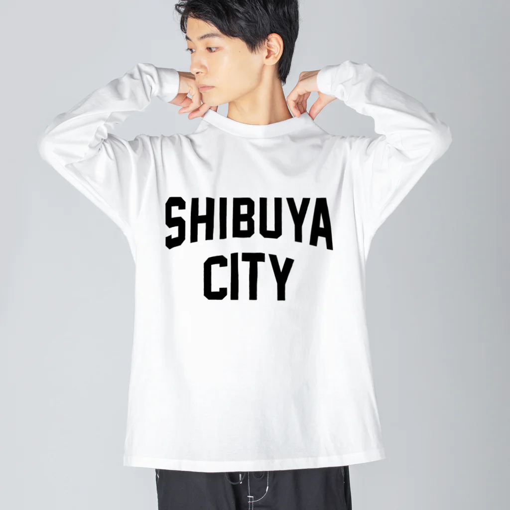 JIMOTOE Wear Local Japanの渋谷区 SHIBUYA WARD ロゴブラック Big Long Sleeve T-Shirt