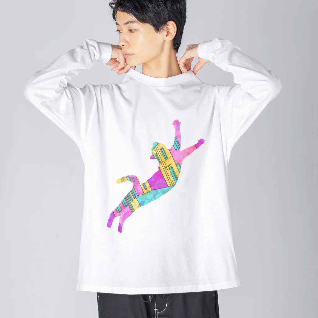 ねこや Ryoko -猫屋 りょうこ-のねこ　おどるおどる Big Long Sleeve T-Shirt