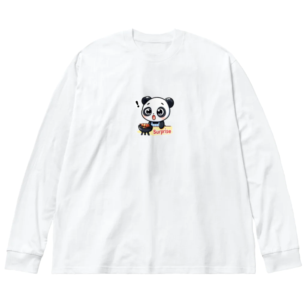 かわいいちびキャラ💛のBBQを楽しむちびキャラパンダ Big Long Sleeve T-Shirt