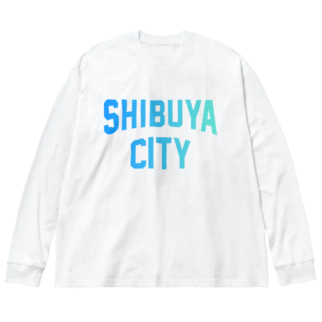 JIMOTOE Wear Local Japanの渋谷区 SHIBUYA WARD ロゴブルー Big Long Sleeve T-Shirt
