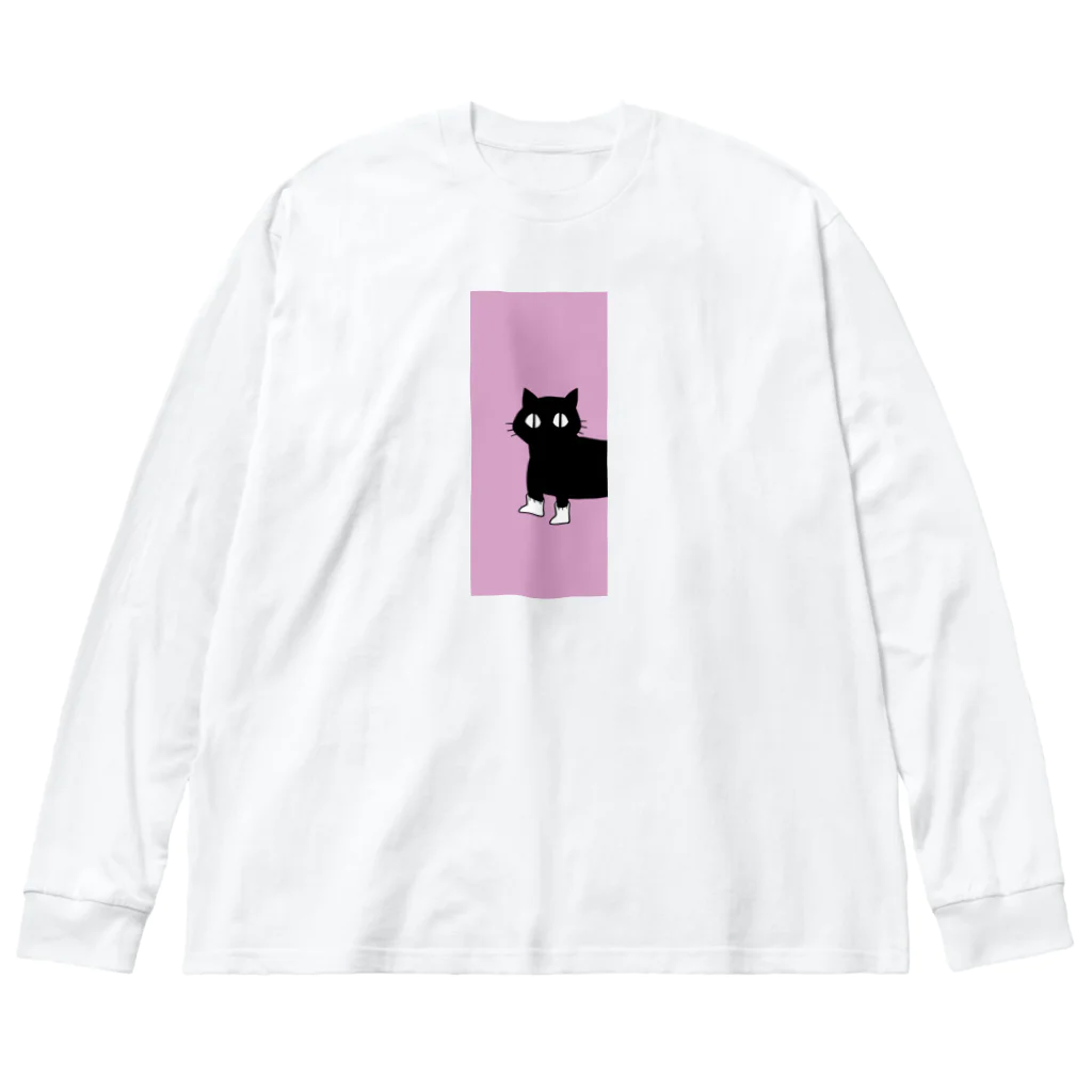 まろ屋のくつ下をはいたネコが玄関で Big Long Sleeve T-Shirt
