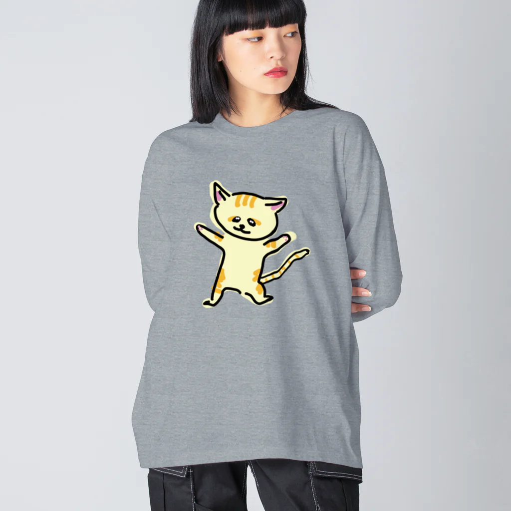 akane_art（茜音工房）の踊るスナネコ Big Long Sleeve T-Shirt