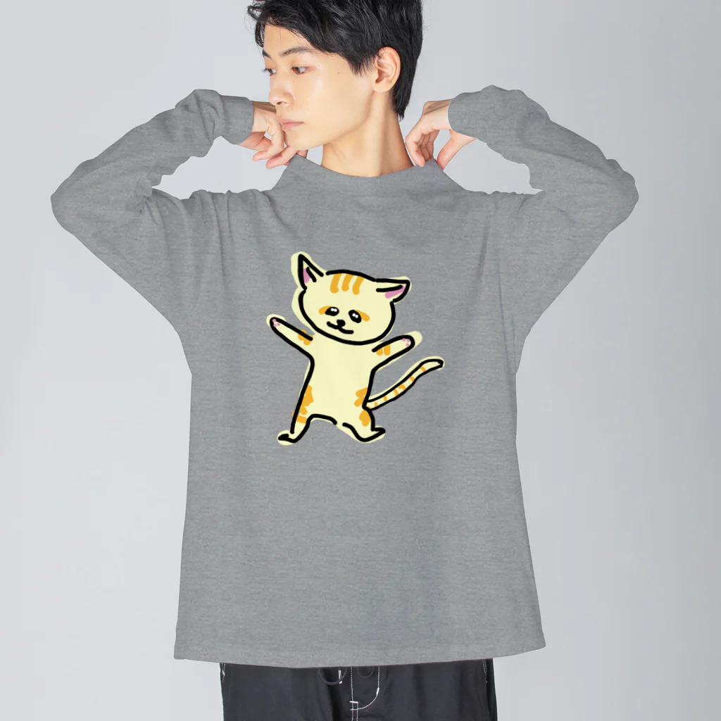akane_art（茜音工房）の踊るスナネコ Big Long Sleeve T-Shirt