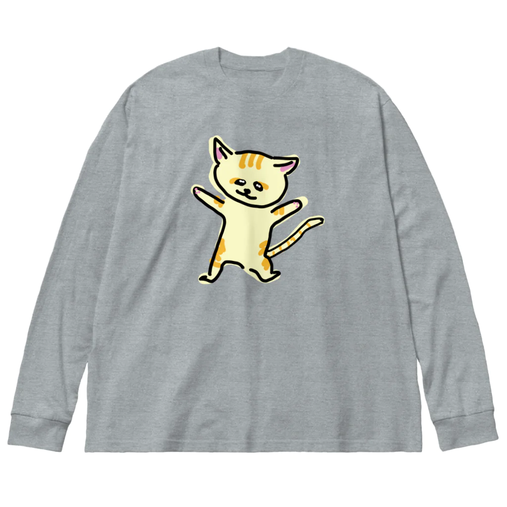 akane_art（茜音工房）の踊るスナネコ Big Long Sleeve T-Shirt
