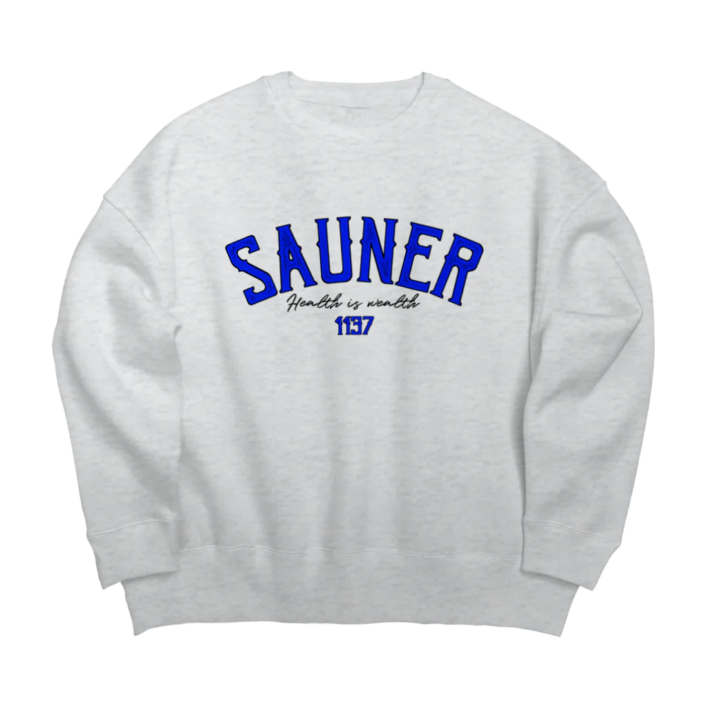 Super Sauna StyleのSAUNER1137 Blue Big Crew Neck Sweatshirt