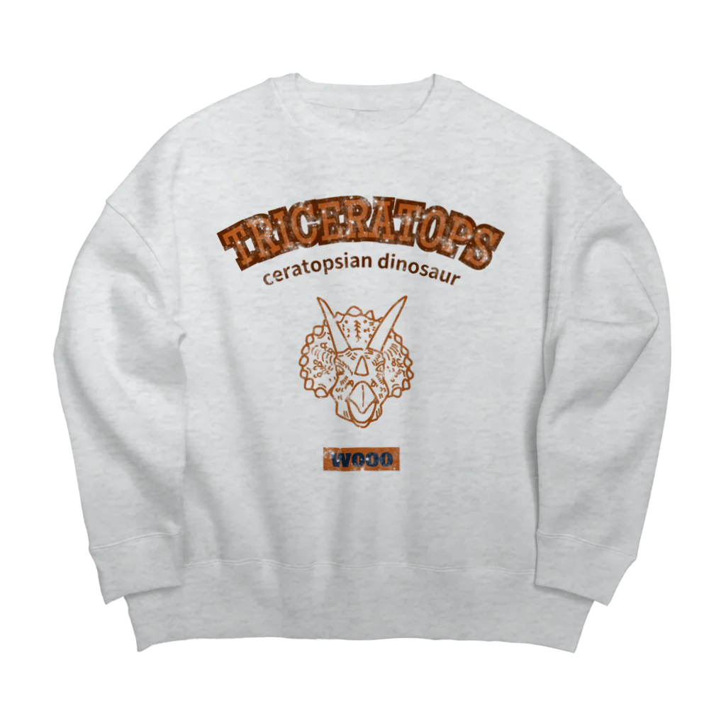 WOOOのトリケラトプスFACE（淡色） Big Crew Neck Sweatshirt