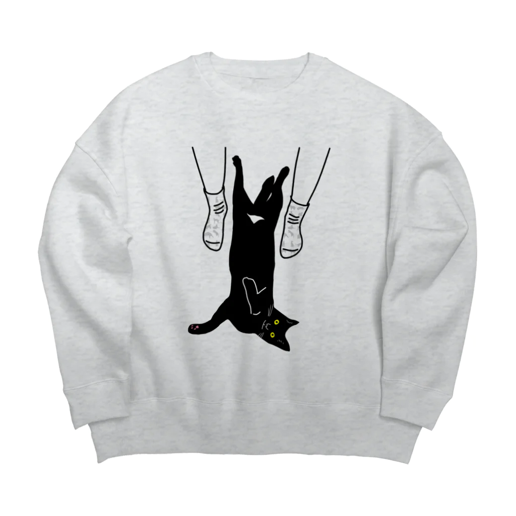 小鳥と映画館のキャット トラップ 靴下に猫柄入りバージョン Big Crew Neck Sweatshirt
