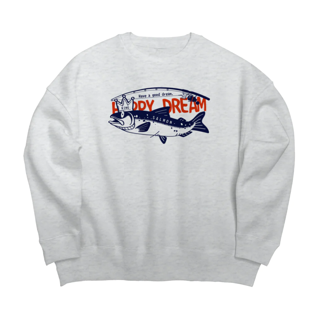 イラスト MONYAAT の**サーモン サモタンの夢 Big Crew Neck Sweatshirt