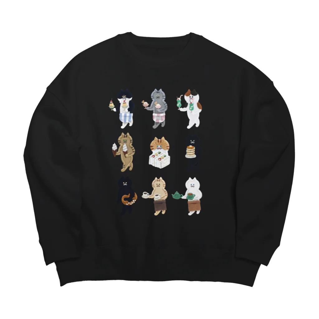 SUIMINグッズのお店の喫茶店で働く猫たち Big Crew Neck Sweatshirt