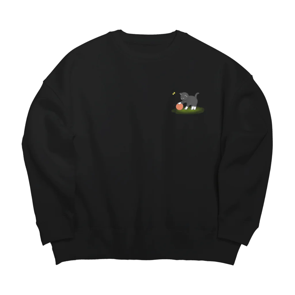 連弾兄弟のくつしたねこ Big Crew Neck Sweatshirt
