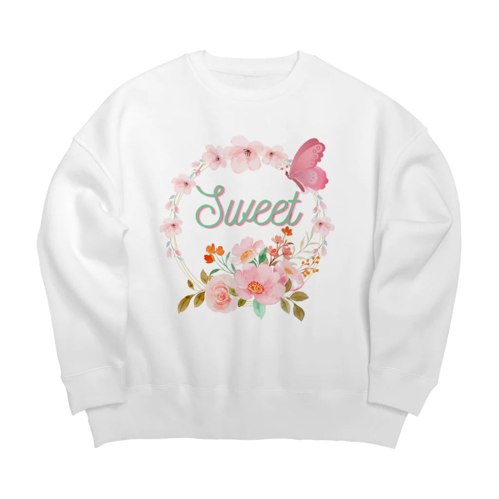 Japan  KAWAIIのフローラルリース Big Crew Neck Sweatshirt