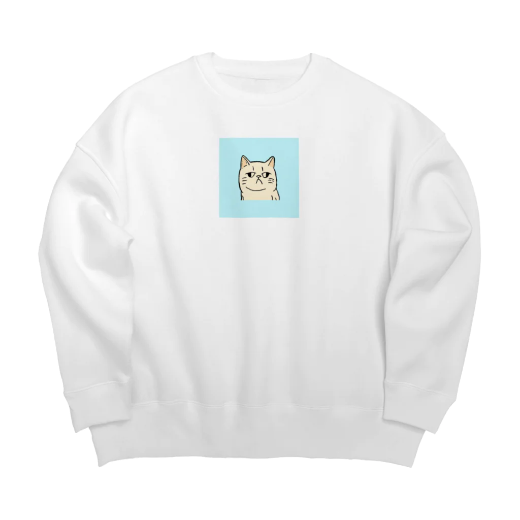 日常のふてくされたネコくん(水色) Big Crew Neck Sweatshirt