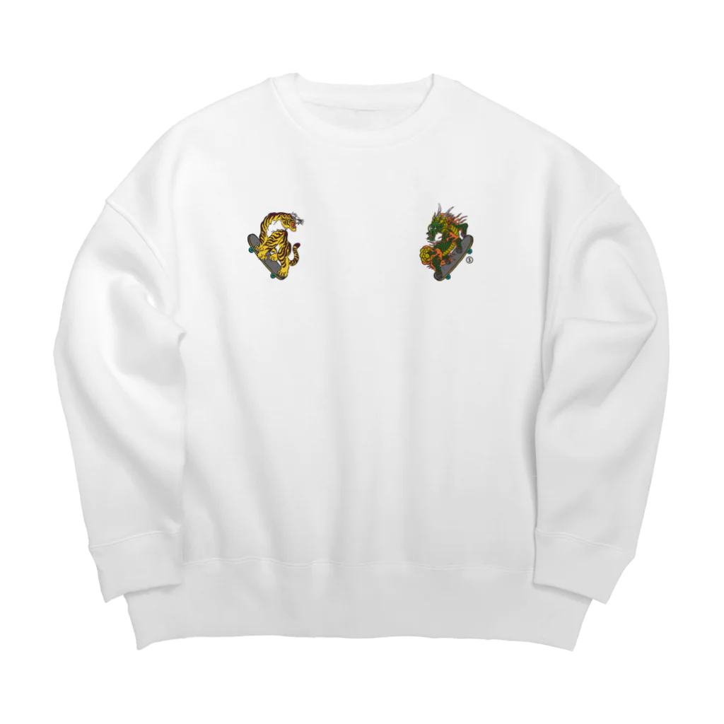tmtoooのTiger&Dragon Skate Sweat Shirts Big Crew Neck Sweatshirt
