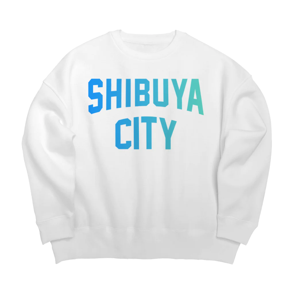 JIMOTOE Wear Local Japanの渋谷区 SHIBUYA WARD ロゴブルー Big Crew Neck Sweatshirt