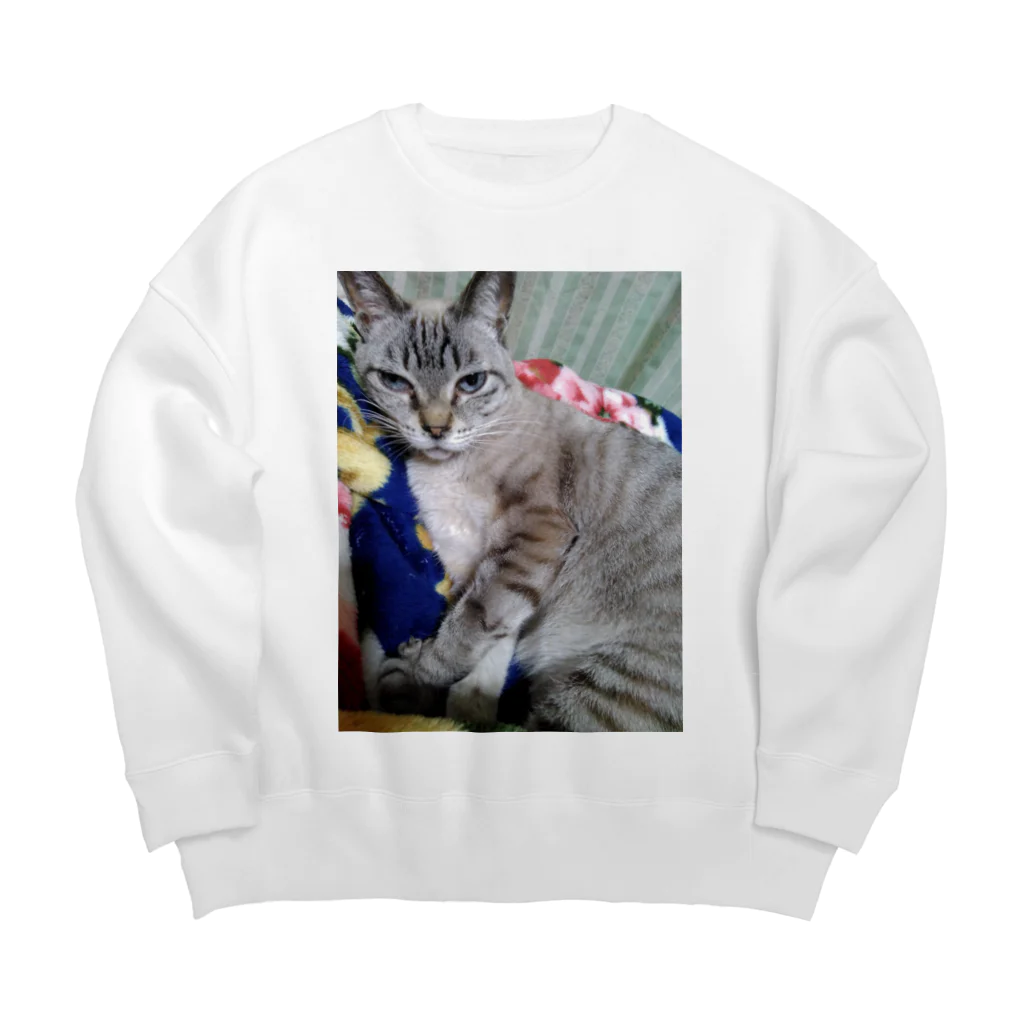 ねこの森でお散歩の幸運を呼ぶモカちゃん Big Crew Neck Sweatshirt