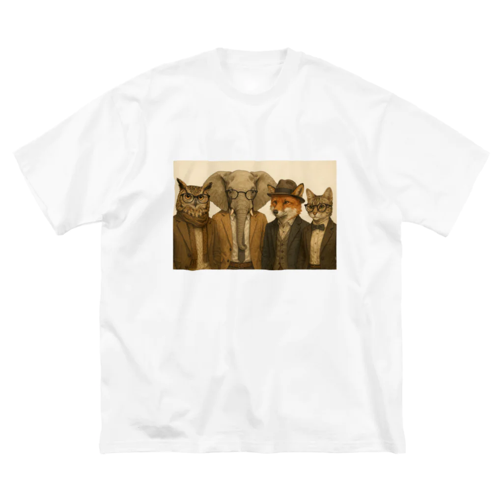 もふもふ商店の「紳士たちの動物会議」クラシックTシャツ Big T-Shirt