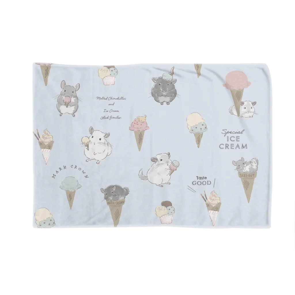 チンチラ雑貨MarkCrownのチンチラとIceCream Blanket