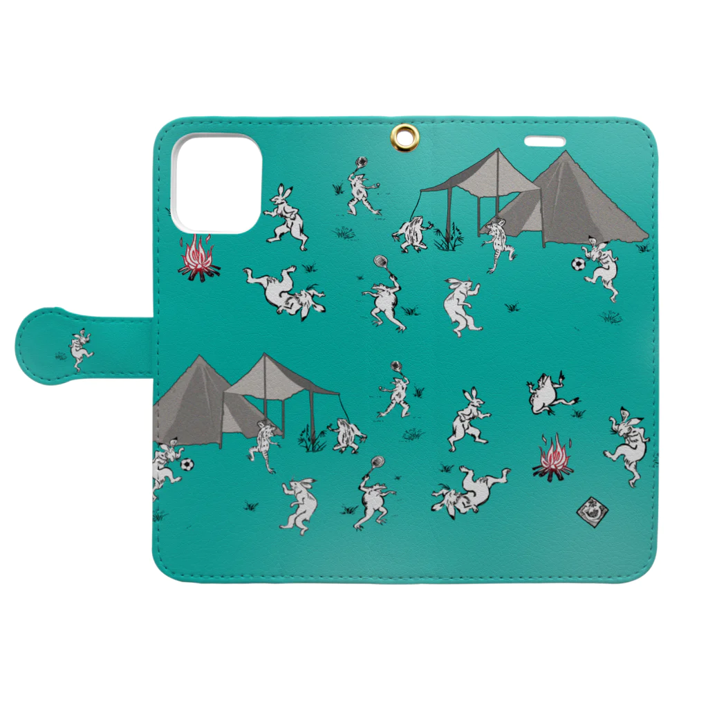WAMI ART　ホツマツタヱ同好会の野営(キャンプ)ハイシーズン2 Book-Style Smartphone Case:Opened (outside)