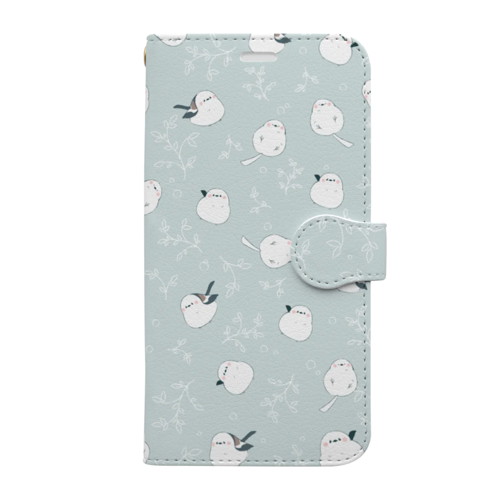 スタジオ･キーストンのシマエナガ　ブルー Book-Style Smartphone Case