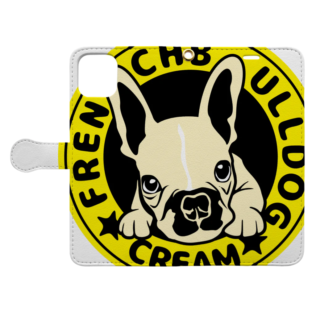   BRUTUS-19のフレブル（クリーム） Book-Style Smartphone Case:Opened (outside)