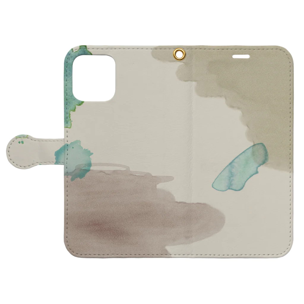 yananyokinyokiの霧雨の森 Book-Style Smartphone Case:Opened (outside)