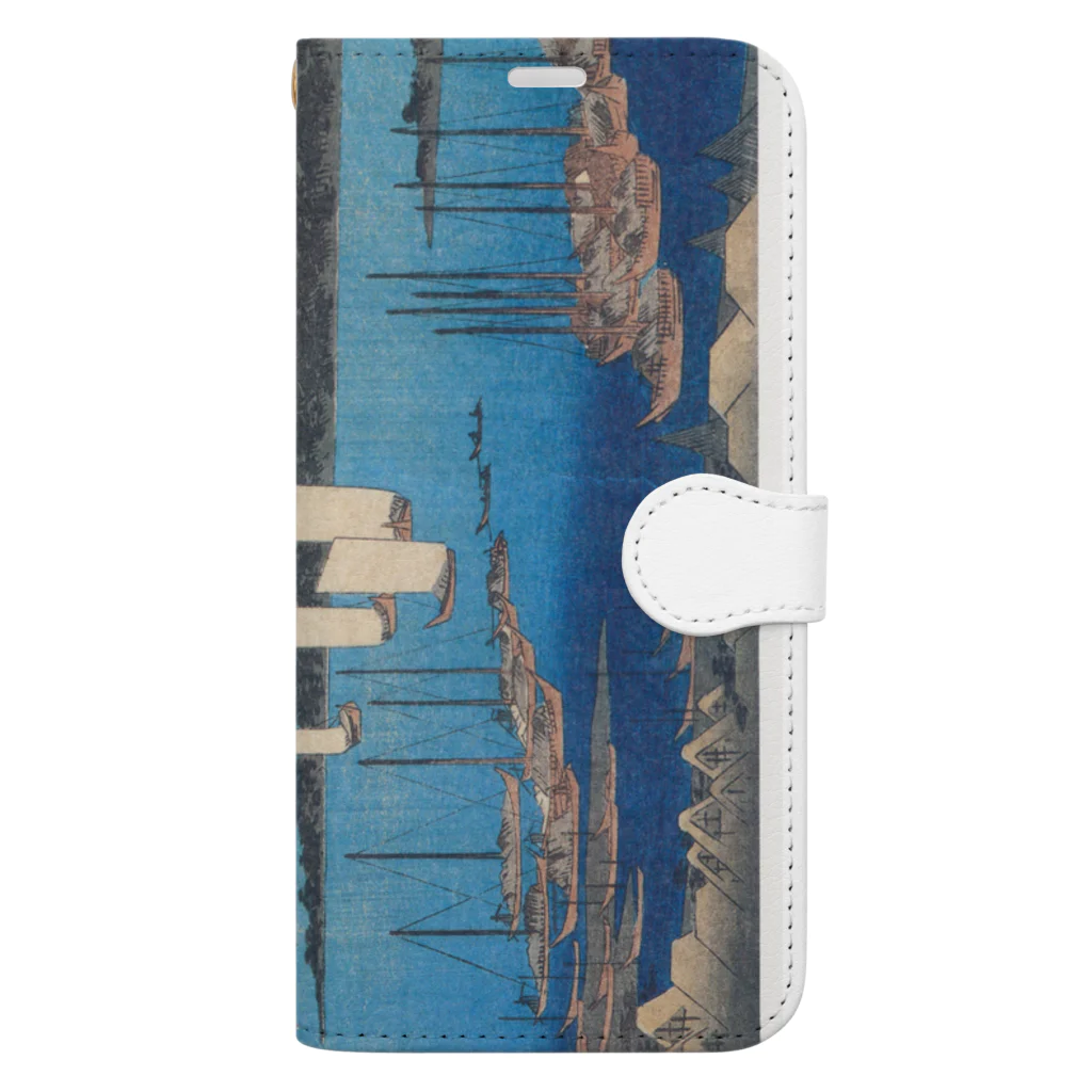 寿めでたや(ukiyoe)の歌川広重_東海道53次之内　江尻 三保遠望 Book-Style Smartphone Case