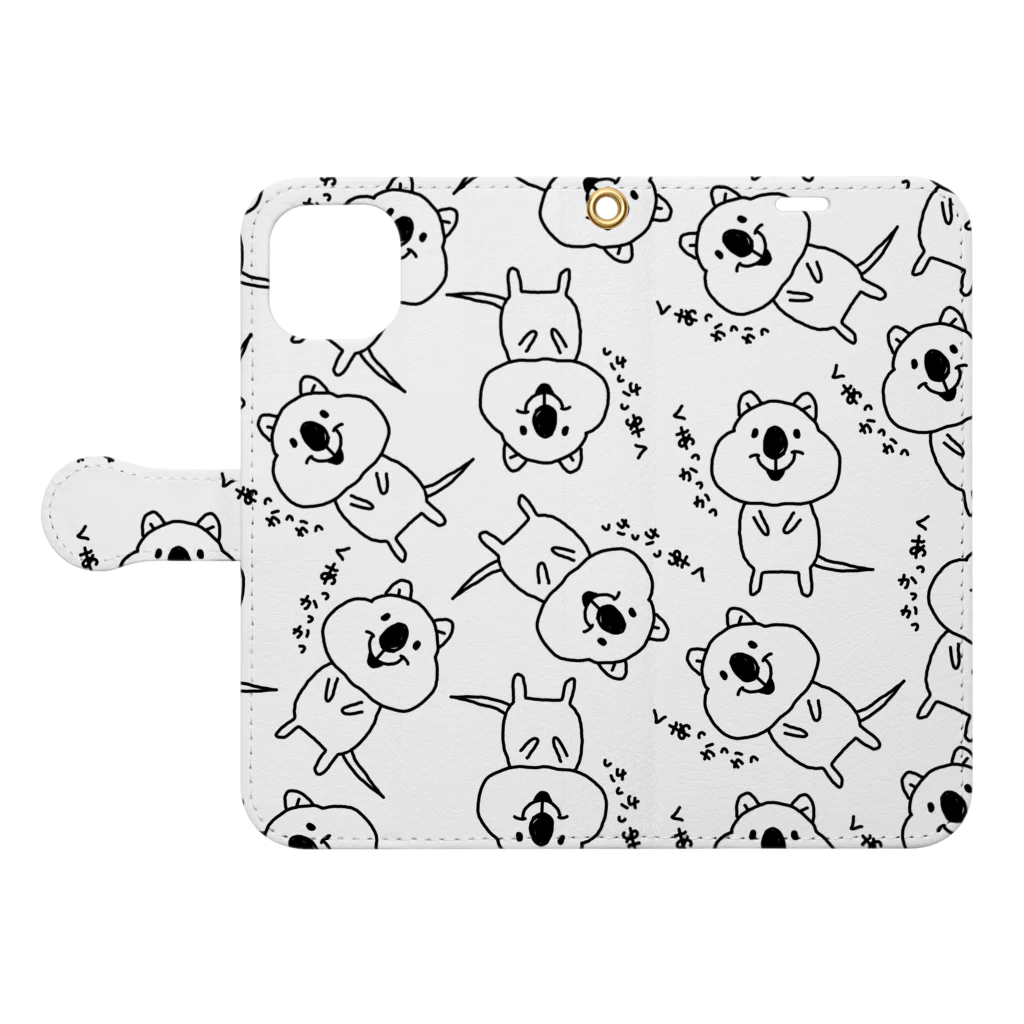 studio-donchamのクアッカワラビー。 Book-Style Smartphone Case:Opened (outside)