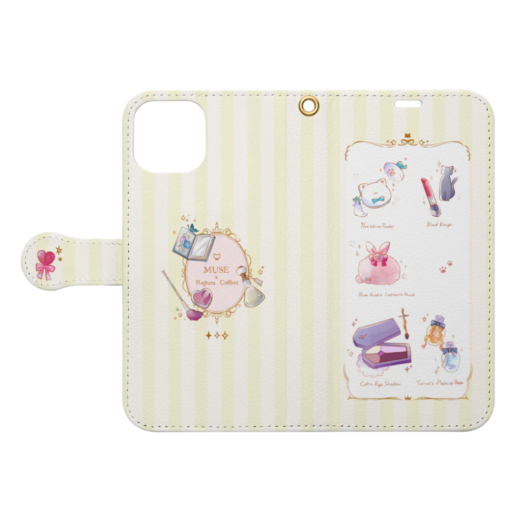 くちなしのNew cosmetic（M） Book-Style Smartphone Case:Opened (outside)