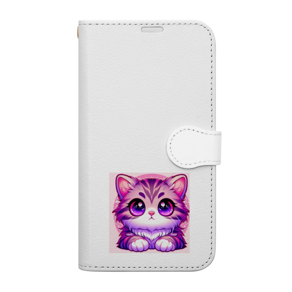 TOM24の些細な事でも興味津々アメショー”モモちゃん” Book-Style Smartphone Case