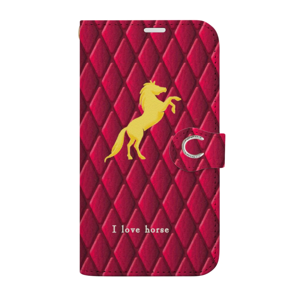 Blue Iris ﾌﾞﾙｰｱｲﾘｽのキルティング柄 Book-Style Smartphone Case