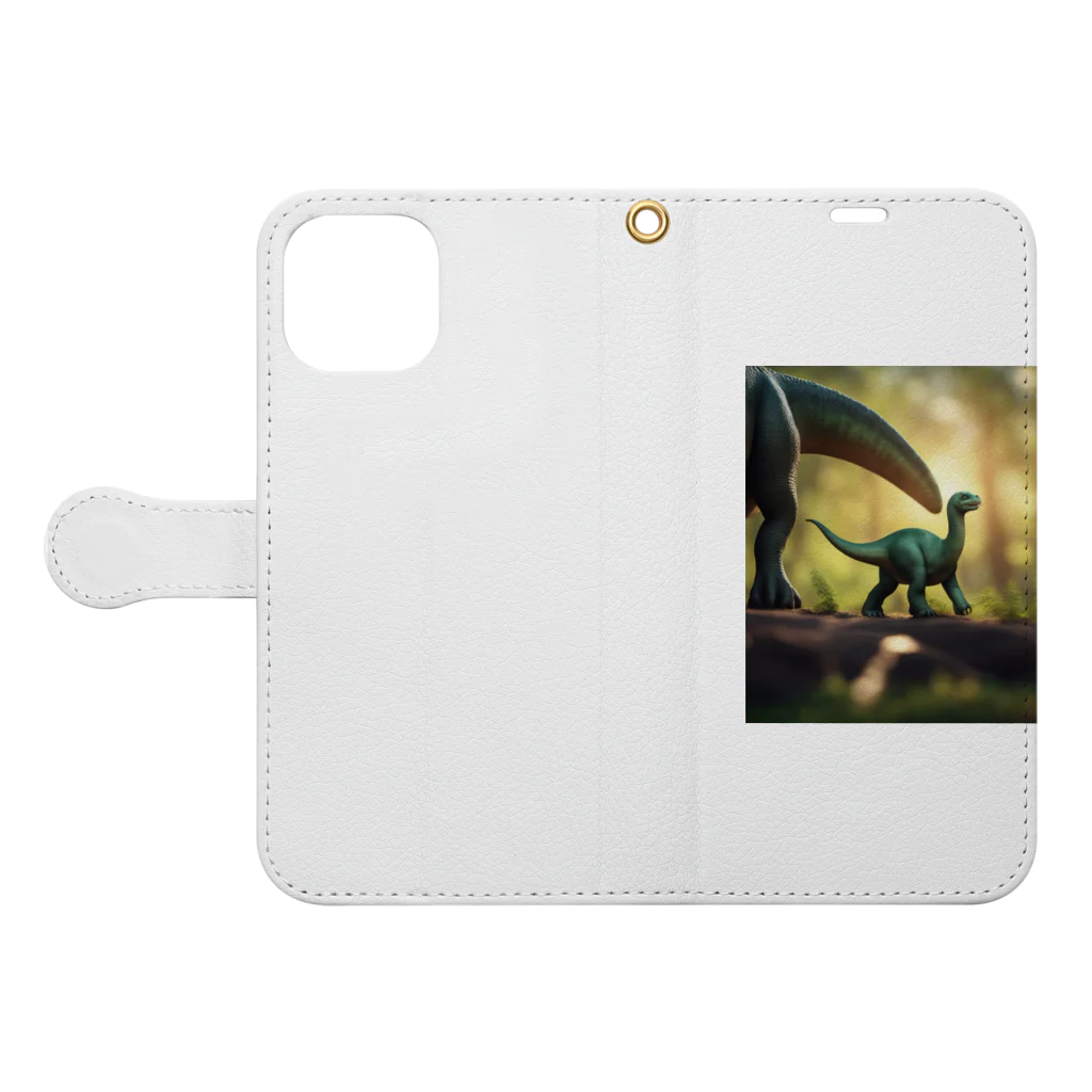 KOKAKORAのアパトサウルス Book-Style Smartphone Case:Opened (outside)