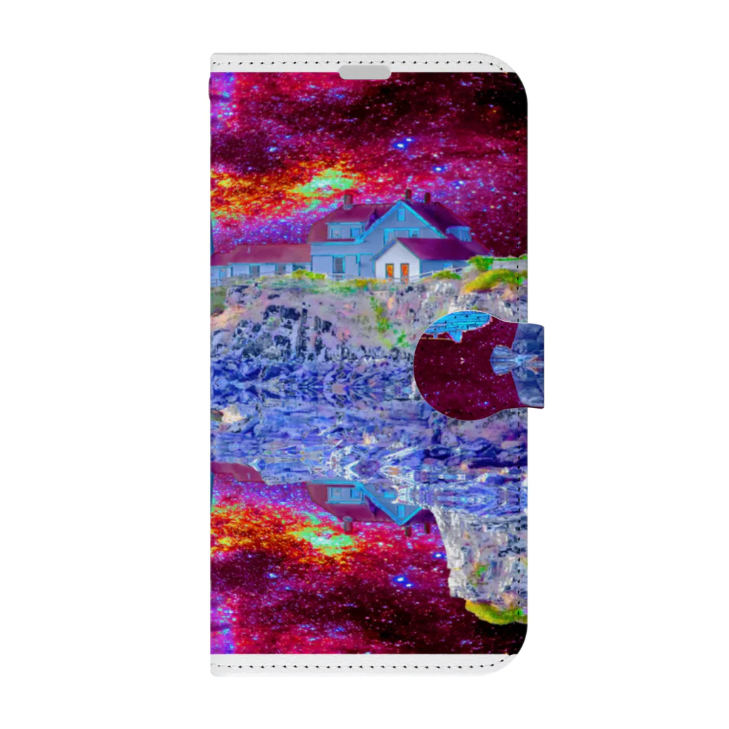 鏡面反射の断崖絶壁の女 Model「Vika_Glitter」 / ジョー「鏡面反射のデジタルアート」(鈴木穣) ( MoonlightLoneiy  )の手帳型スマホケース通販 ∞ SUZURI（スズリ）