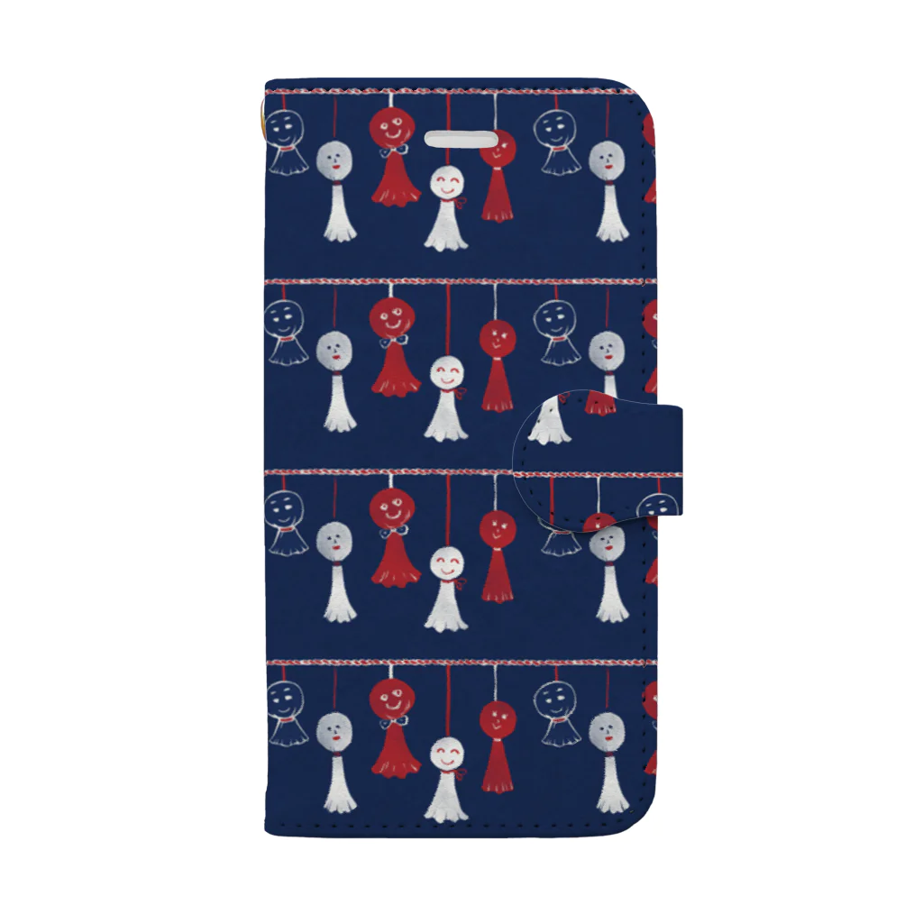 IZANAMI by Akane Yabushitaの【日本レトロ#11】てるてる坊主（パターン） Book-Style Smartphone Case