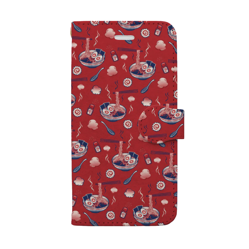 IZANAMI by Akane Yabushitaの【日本レトロ#25】ラーメン（パターン） Book-Style Smartphone Case