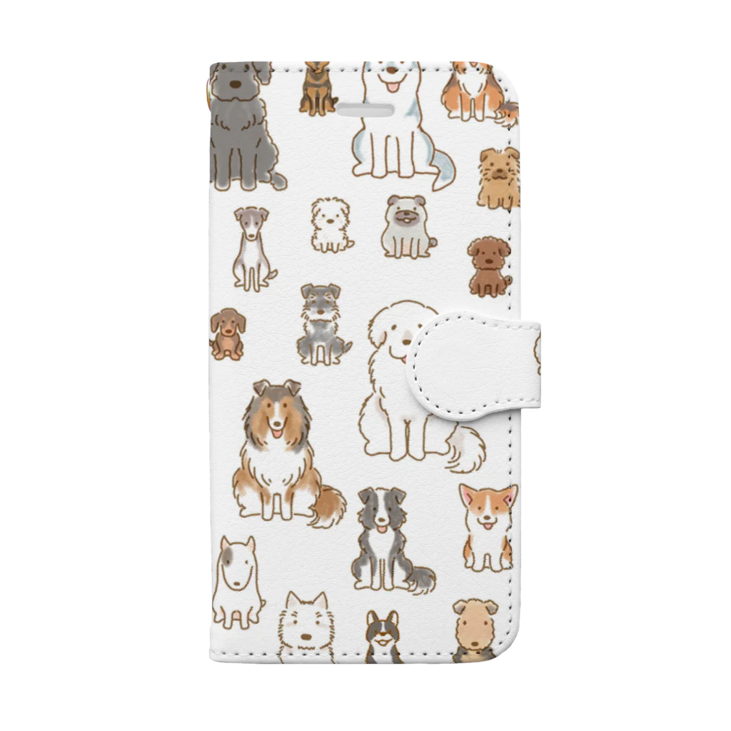 こぐま犬てんすけグッズショップのワンコ大集合 Book-Style Smartphone Case