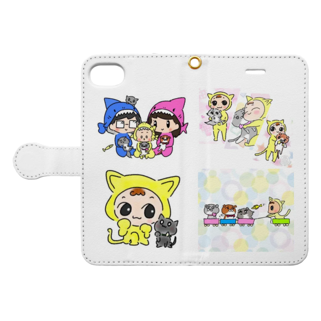 さぼてんのネコミュニケーションの自分用 Book-Style Smartphone Case:Opened (outside)
