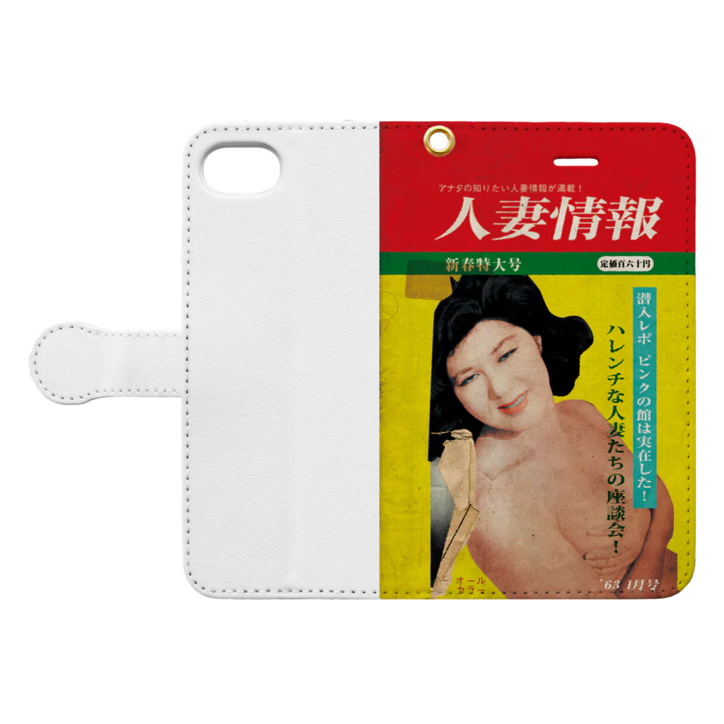 poponasuの昭和のエロ本シリーズ Book-Style Smartphone Case:Opened (outside)
