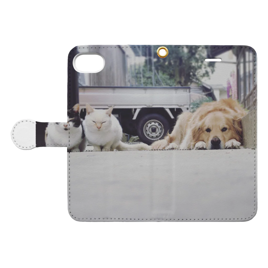 癒し庵のおかえり Book-Style Smartphone Case:Opened (outside)