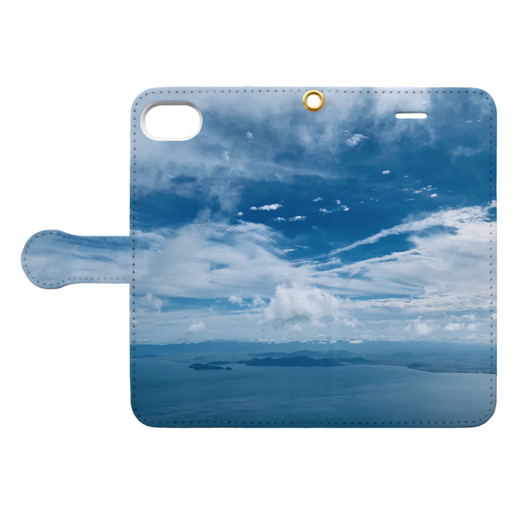 Nienaの琵琶湖の空 Book-Style Smartphone Case:Opened (outside)