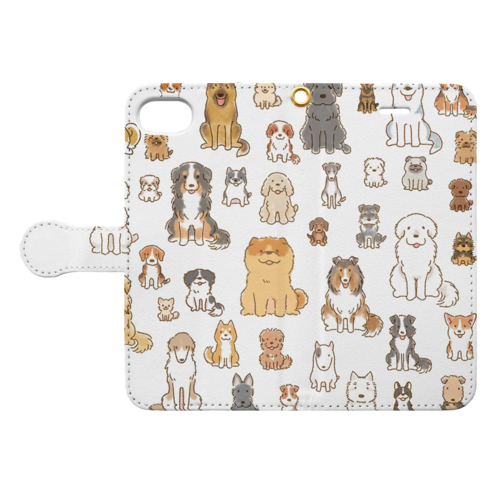 こぐま犬てんすけグッズショップのワンコ大集合 Book-Style Smartphone Case:Opened (outside)